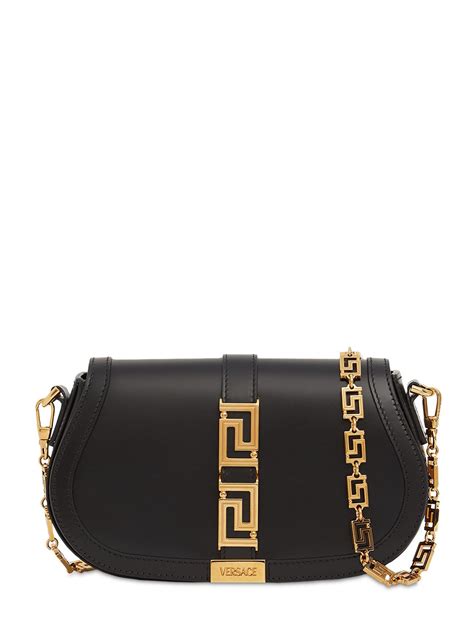 versace small leather shoulder bag|Versace greek goddess bag.